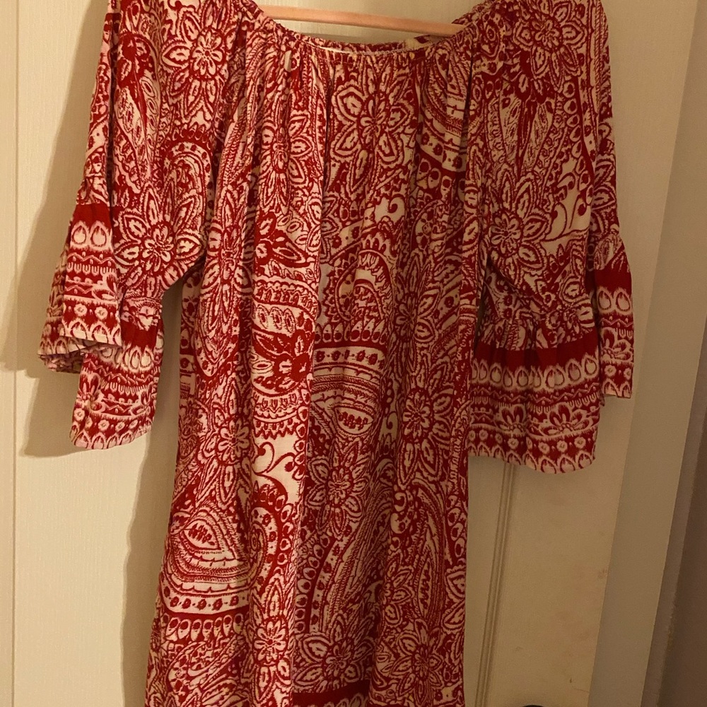 Ruffled sleeve off shoulder dress